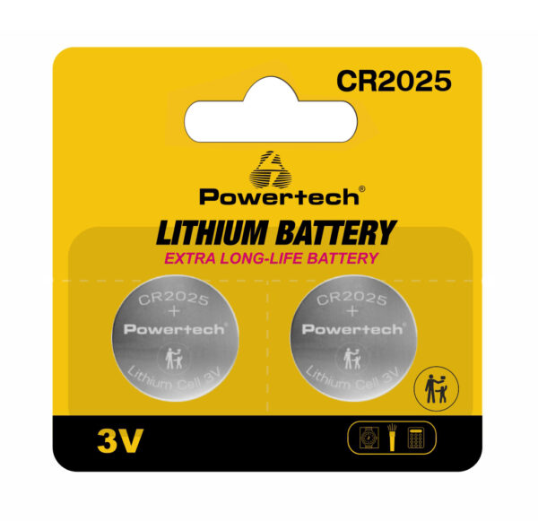 POWERTECH μπαταρίες λιθίου PT-1212, CR2025, 3V, 2τμχ