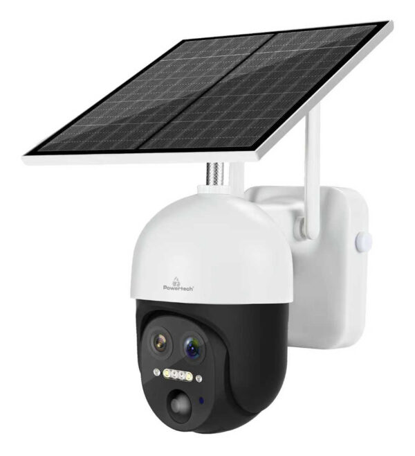 POWERTECH smart ηλιακή κάμερα PT-1497, dual lens, 3MP, 4G, PTZ, SD, IP65